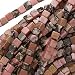 Rhodonite Pink Gemstone 4mm Cube Beads / 16 Inch Strand