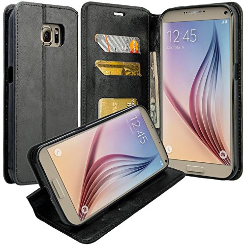 Galaxy Note 7 Case, Samsung Galaxy Note 7 Wallet Case, Flip Folio [Kickstand Feature] Pu Leather Wallet Case with ID&Credit Card Slot For Galaxy Note 7, Black Leather