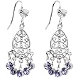 Violet Teardrop Chandelier Earrings