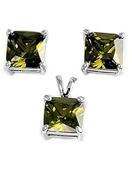 Sterling Silver Sets With Cubic Zirconia