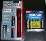 Combo: Mini MagLite Red 2AA + 12 Rayovac AA Batteries!!!