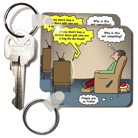Christmas Electronic Store Advertisements - Set Of 4 Key Chains