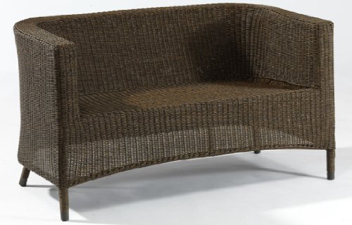 Rattan Möbel Gartenmöbel Lounge REMUS 2ER SOFA mocca