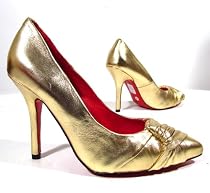 BUFFALO elegante Pumps/Abendschuhe aus Leder (Gold)