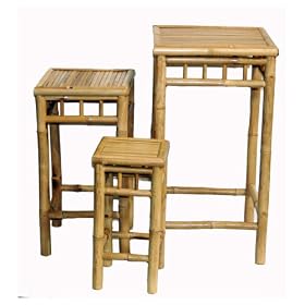 Square High Nesting Stools Accent Tables Set of 3 