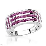 IMAGE OF Sterling Silver 1.74 CTW Ruby Ladies Ring. Ring Size 7. Total Item weight 4.5 g.