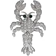 Pugster Silver Tone Lobster Brooch