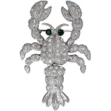 Pugster Silver Tone Lobster Brooch