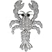 Pugster Silver Tone Lobster Brooch