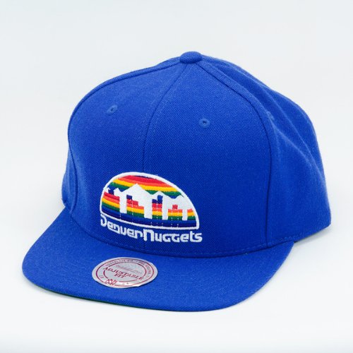 Denver Nuggets Mitchell & Ness Vintage Basic Logo Blue Snap Back Hat