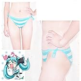 魅惑 の 初音ミク ブラ & ショーツ & ハイソックス コスプレ (Mサイズ ブラ＆ショーツ＆ハイソックス セット) (1 単品 ショーツ)