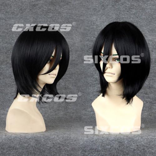 Giant Mikasa Ackerman style cosplay wig with net heat -class black WK604 march CXCOS