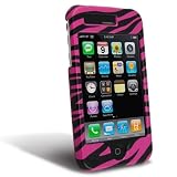 Clip On Crystal Case for Apple iPhone 3G, Pink Zebra