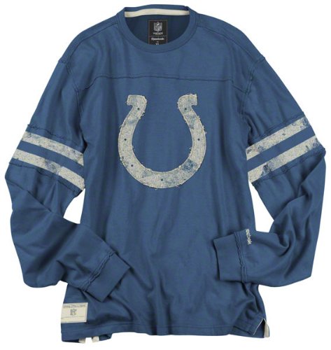 Indianapolis Colts Vintage Long Sleeve AppliquÃ© Jersey Crew