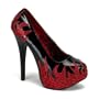 5 3/4 Inch Heel Red Flame Pumps Sexy High Heel Rhinestone Shoes Devil Costume Accessory