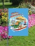 Tropical Island Beach Fishing Fishin Garden Flag TiKi