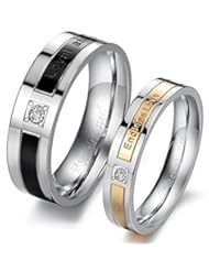 Shoes: LUNA Stainless Steel Silver Cz Diamond Rings Couples Promise Wedding Rings,Mens 6mm 9
