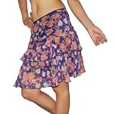Womens Thai Fashion Designed Tiered-Ruffle Summer Skirt - Purple - Size