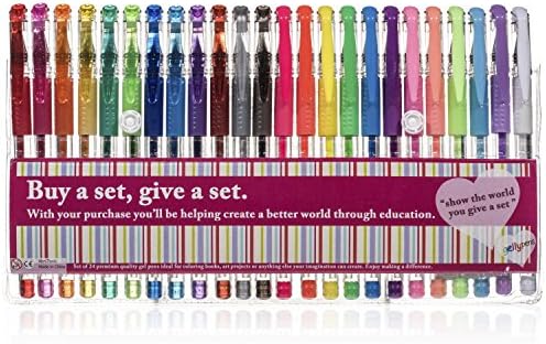 Gelly Pens Gel Color Pens with Storage Case, Set of 24