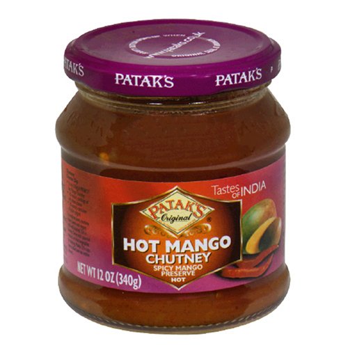 Patak Hot Mango Chutney , 12-Ounce Bottle (Pack of 4) by Patak