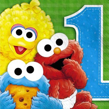 Sesame Street 1st Birthday Lunch Napkins 16ct images