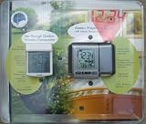 Atomic (Radio Controlled) Projection Alarm Clock, with Indoor Temperature and outdoor window Thermometer