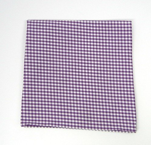 100% Cotton Plum Gingham Pocket Square