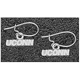 Logo Art Connecticut Huskies Sterling Silver Team Font 1/4 Dangle Earrings