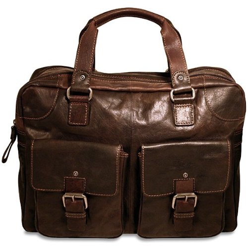 Jack Georges Spikes & Sparrow Double Gusset Top Zip Briefcase