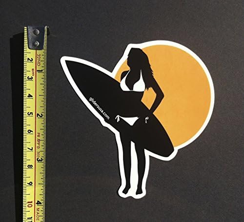 Sunset Surfer Girl Surfing Sticker Decal