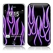 Purple Neon Flames Design Protector Skin Decal Sticker for Apple 3G iPhone / iPhone 3GS 3G S