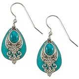 Silver Forest Turquoise Filigree Earrings