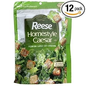 Reese Homestyle Caesar Croutons, 5-Ounce Bags (Pack of 12)