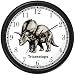 Triceratops Dinosaur Animal Wall Clock by WatchBuddy Timepieces (Hunter Green Frame)