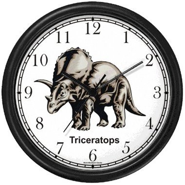 Triceratops Dinosaur Animal Wall (Black Frame)