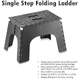SINGLE STEP FOLDING STOOL WITH BUILT IN CARRY HANDLE (BLACK)