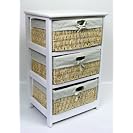 3 Drawer White Wood Storage Cabinet
