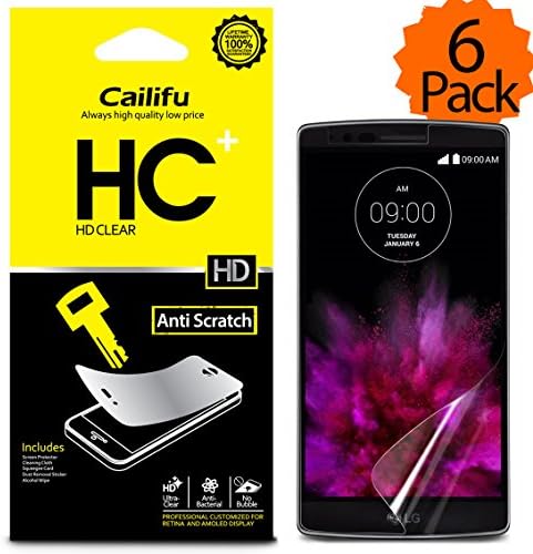 Cailifu [HD Clear] LG G Flex 2 Highest Quality Premium High Definition Ultra Clear Screen protector with Lifetime Replacement Warranty [6-Pack] - Retail Packaging 2015