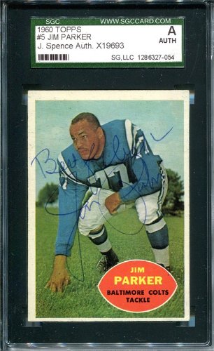Jim Parker Autographed/Hand Signed 1960 Topps Card (JSA & SGC Slabbed)