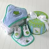 Finley the Frog Four-Piece Hat Box Bath Time Gift Set - Pink (Set of 96) - Baby Shower Gifts & Weddi