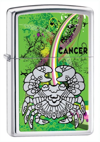 Zippo Lighter Zodiac Cancer, High Polish Chrome Zippo Lighter Zodiac Cancer, High Polish Chrome