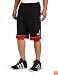 adidas Men's Pro Model 3-Stripes Short, Black/Light Scarlet/White, XX-Large
