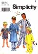 Simplicity Sewing Pattern 5874 Toddler/Child Sleepwear, AA (1/2-1-2)