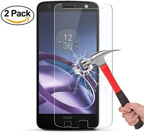 Motorola/Moto Z Droid Screen Protector,[2-Pack] Tempered Glass,Premium Oil Resistant Coated Glass Screen Protector (Ultra clean)