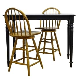 Carolina Classic Antique Black three piece Logan Pub Bar Set with two English Pine Logan counter... by Carolina Classic