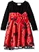 Blueberi Boulevard Girls' Little Velvet Top/Flock Dress with Sash