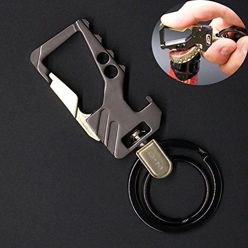 Keychain with Bottle Opener, SOOKOO Car Business Keychain with 2 Key Rings for Men