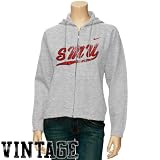 Nike SMU Mustangs Ladies Gray Classic Full Zip Vintage Hoody Sweatshirt