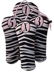 Jaci's Gem Collection By Luco Sport Black Pearl Zebra Skin Golf Head Cover Set of 4