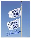 Ron Santo Chicago Cubs - Retired Number Flag - Autographed 8x10 Photograph